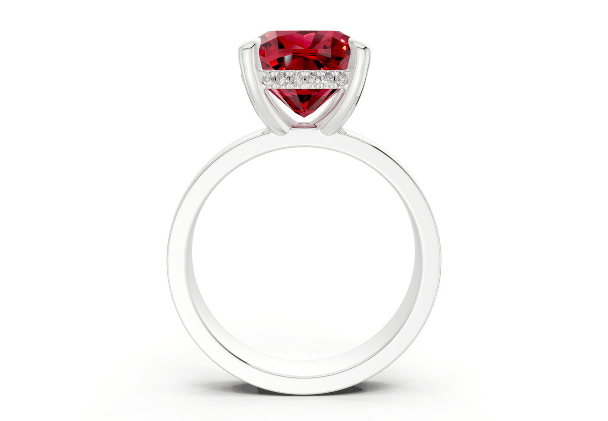 Echo Ruby Gemstone Solitaire Cushion Squareuare Cut 4mm Engagement Ring
