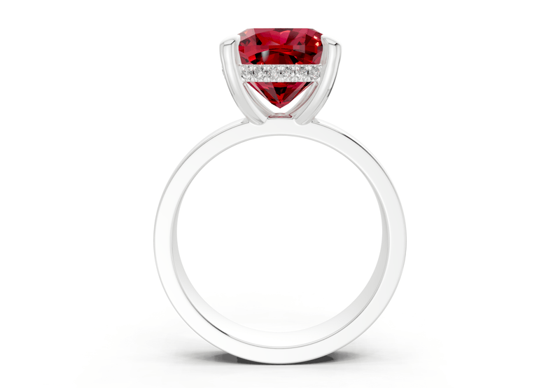 Echo Ruby Gemstone Solitaire Cushion Squareuare Cut 4mm Engagement Ring - Ring Premier