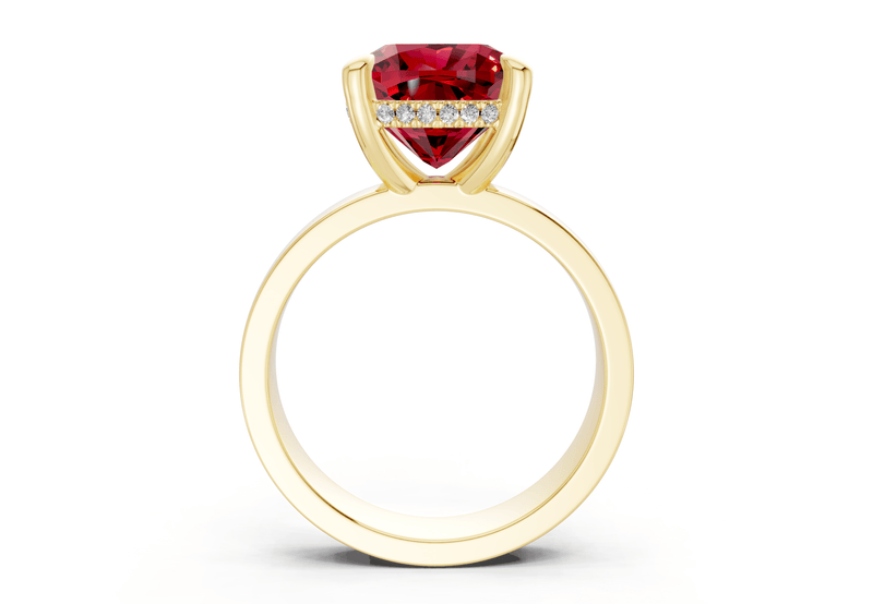 Echo Ruby Gemstone Solitaire Cushion Squareuare Cut 4mm Engagement Ring - Ring Premier