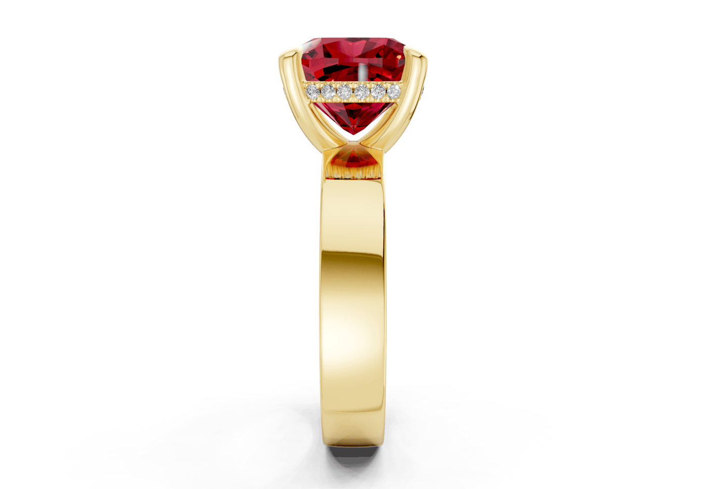 Echo Ruby Gemstone Solitaire Cushion Squareuare Cut 4mm Engagement Ring