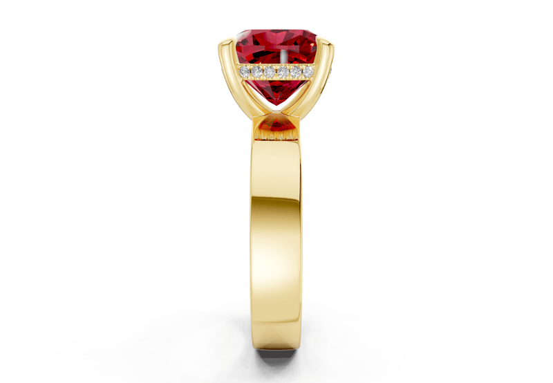 Echo Ruby Gemstone Solitaire Cushion Squareuare Cut 4mm Engagement Ring - Ring Premier