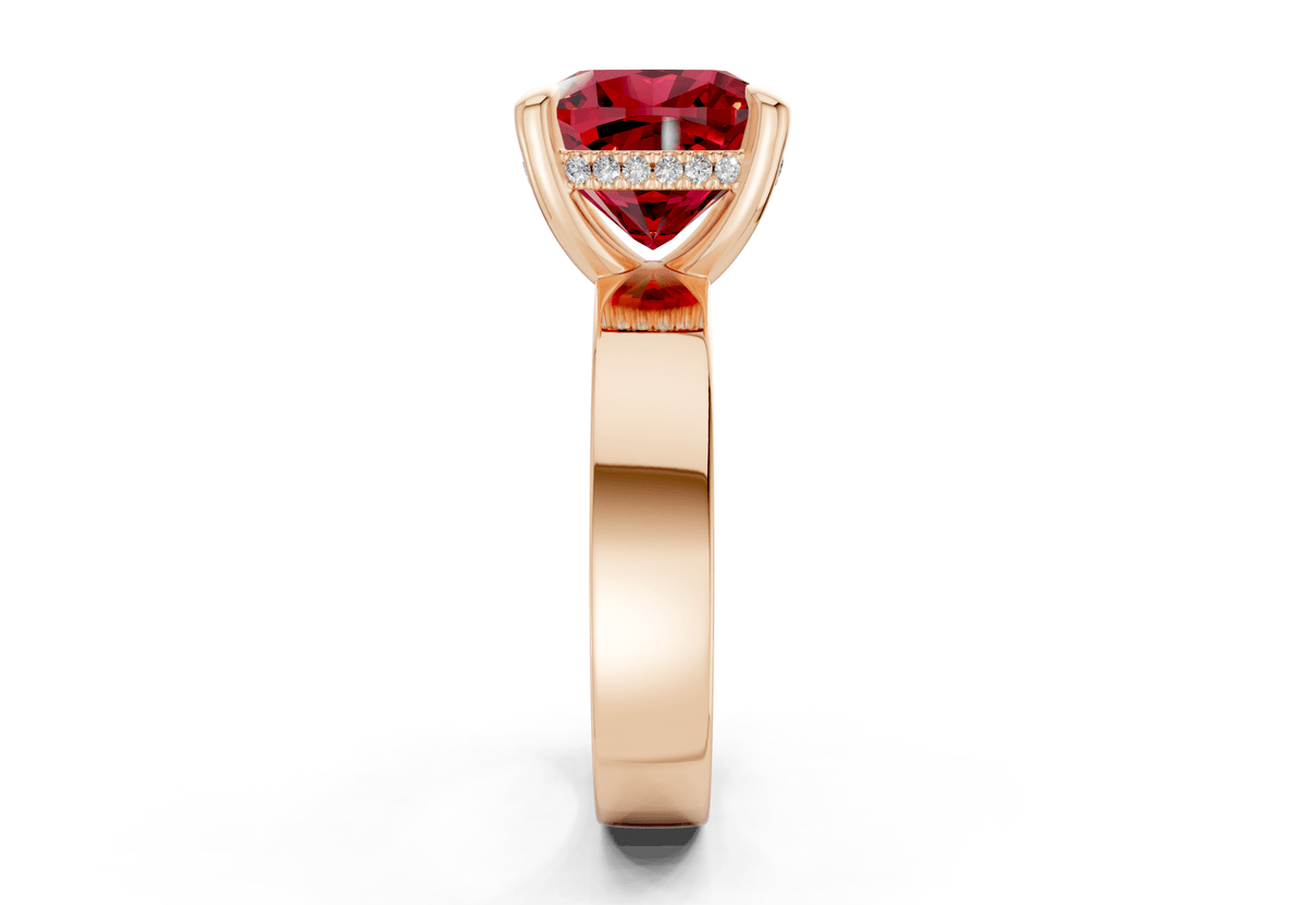 Echo Ruby Gemstone Solitaire Cushion Squareuare Cut 4mm Engagement Ring