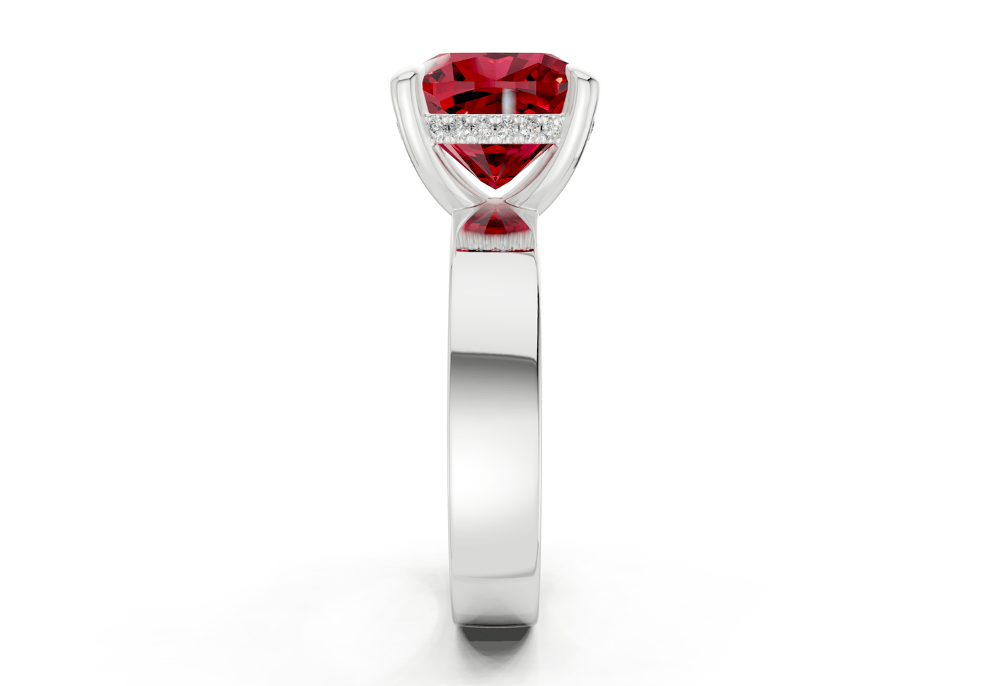 Echo Ruby Gemstone Solitaire Cushion Squareuare Cut 4mm Engagement Ring