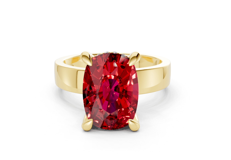 Echo Ruby Gemstone Solitaire Elongated Cushion Cut 4mm Engagement Ring