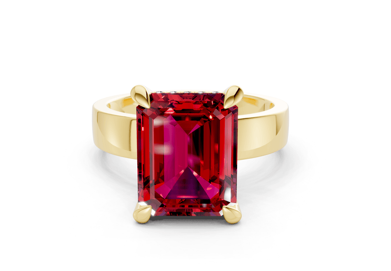 Echo Ruby Gemstone Solitaire Emerald Cut 4mm Engagement Ring
