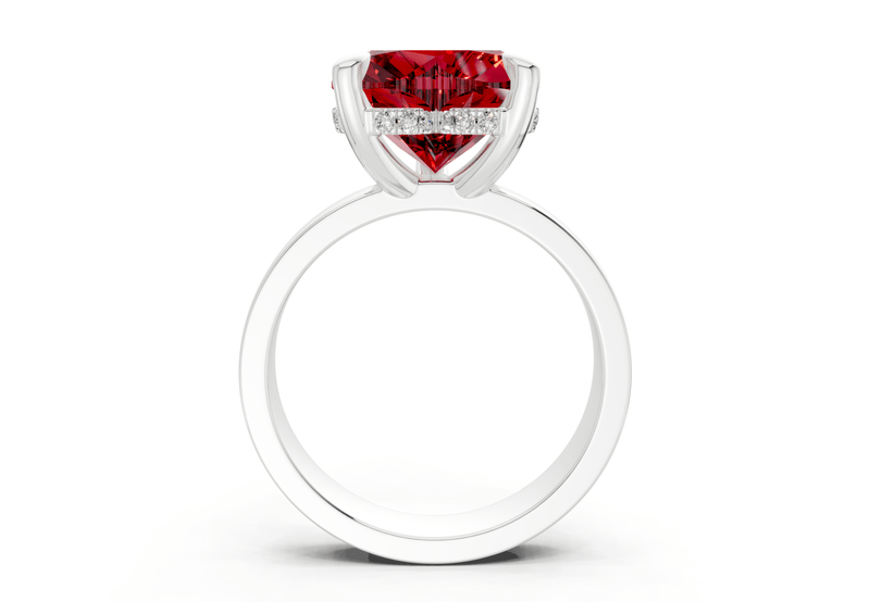 Echo Ruby Gemstone Solitaire Heart Cut 4mm Engagement Ring - Ring Premier