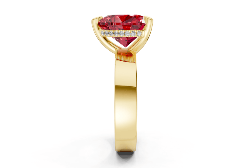 Echo Ruby Gemstone Solitaire Heart Cut 4mm Engagement Ring - Ring Premier