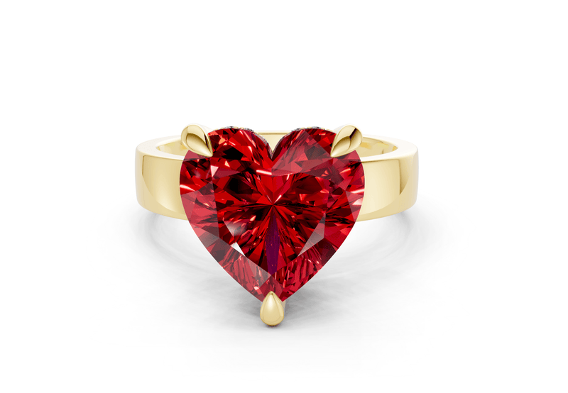 Echo Ruby Gemstone Solitaire Heart Cut 4mm Engagement Ring
