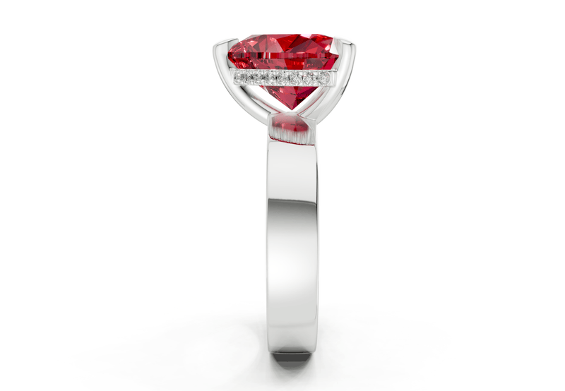 Echo Ruby Gemstone Solitaire Heart Cut 4mm Engagement Ring - Ring Premier