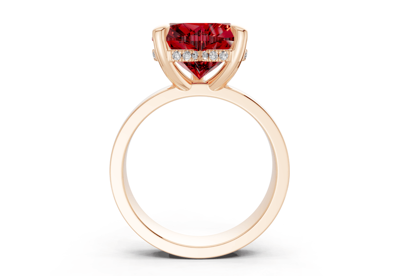 Echo Ruby Gemstone Solitaire Heart Cut 4mm Engagement Ring - Ring Premier