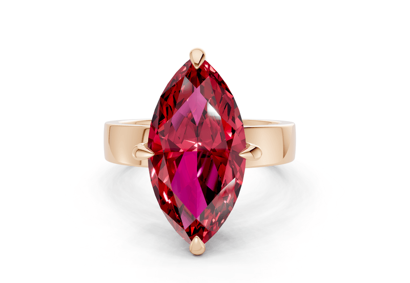 Echo Ruby Gemstone Solitaire Marquise Cut 4mm Engagement Ring - Ring Premier
