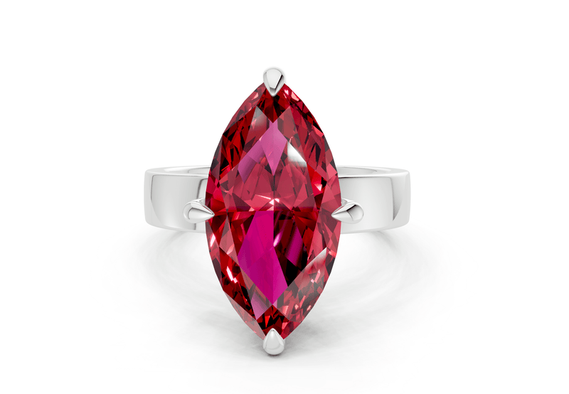 Echo Ruby Gemstone Solitaire Marquise Cut 4mm Engagement Ring - Ring Premier
