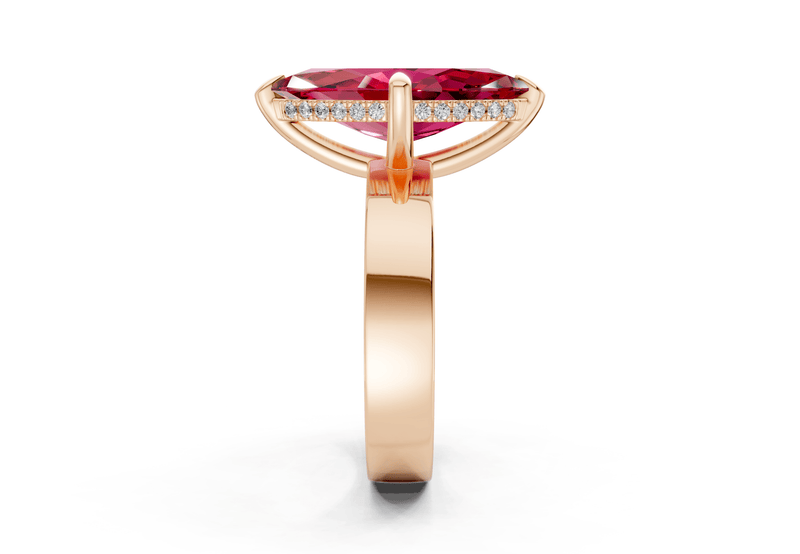 Echo Ruby Gemstone Solitaire Marquise Cut 4mm Engagement Ring - Ring Premier