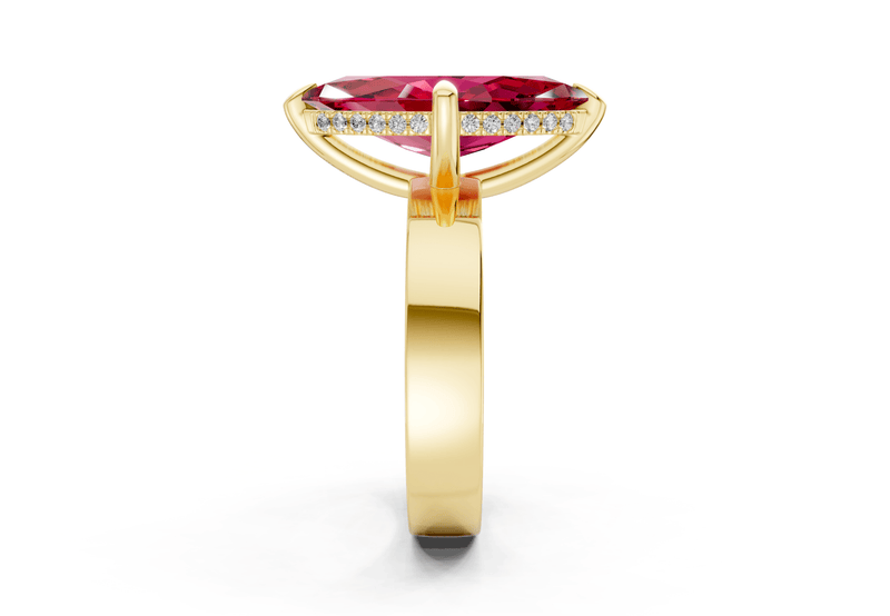 Echo Ruby Gemstone Solitaire Marquise Cut 4mm Engagement Ring - Ring Premier