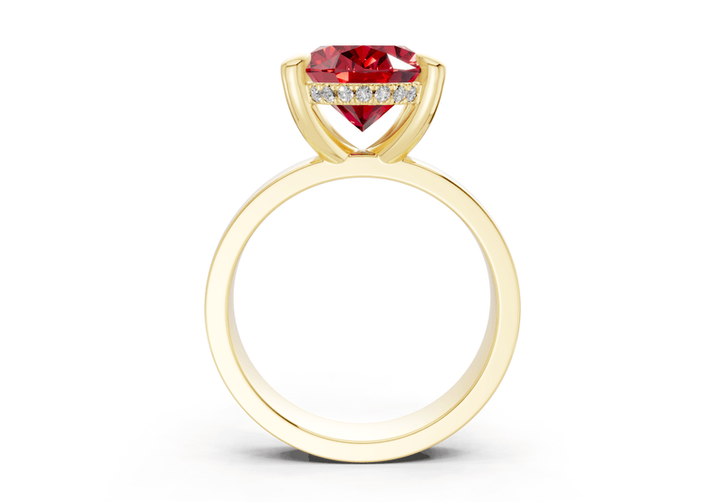 Echo Ruby Gemstone Solitaire Oval Cut 4mm Engagement Ring