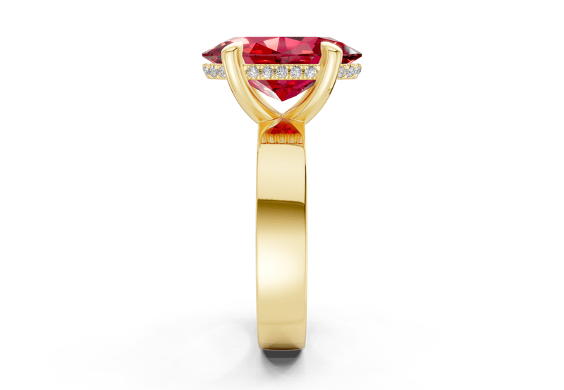 Echo Ruby Gemstone Solitaire Oval Cut 4mm Engagement Ring - Ring Premier