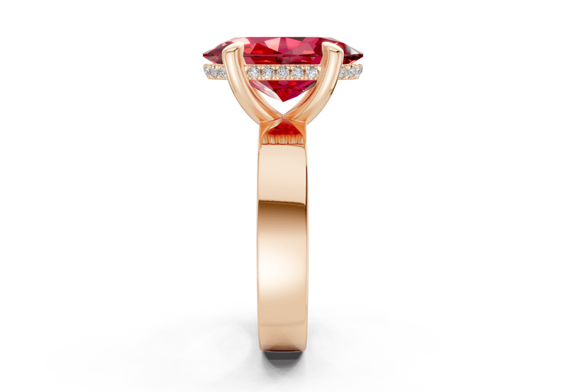 Echo Ruby Gemstone Solitaire Oval Cut 4mm Engagement Ring - Ring Premier