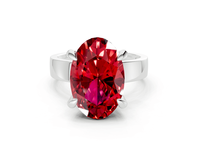 Echo Ruby Gemstone Solitaire Oval Cut 4mm Engagement Ring - Ring Premier