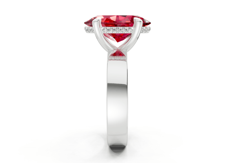 Echo Ruby Gemstone Solitaire Oval Cut 4mm Engagement Ring - Ring Premier