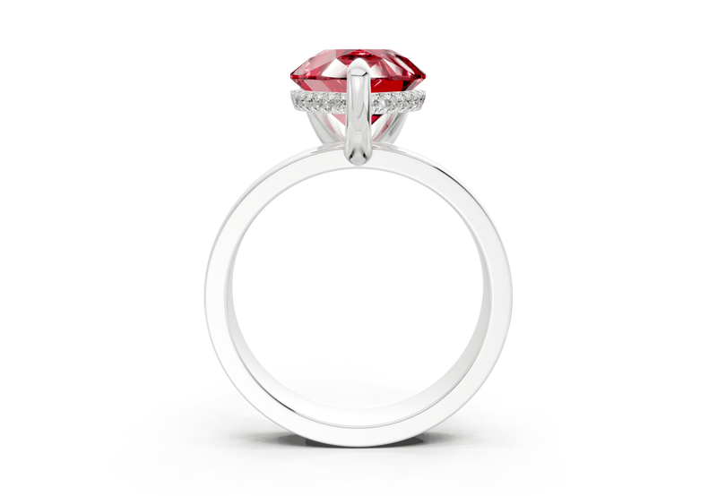 Echo Ruby Gemstone Solitaire Pear Cut 4mm Engagement Ring - Ring Premier