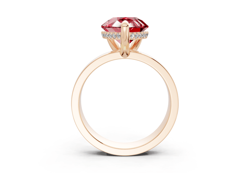 Echo Ruby Gemstone Solitaire Pear Cut 4mm Engagement Ring - Ring Premier