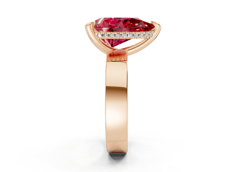 Echo Ruby Gemstone Solitaire Pear Cut 4mm Engagement Ring - Ring Premier
