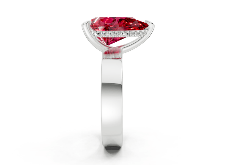Echo Ruby Gemstone Solitaire Pear Cut 4mm Engagement Ring - Ring Premier