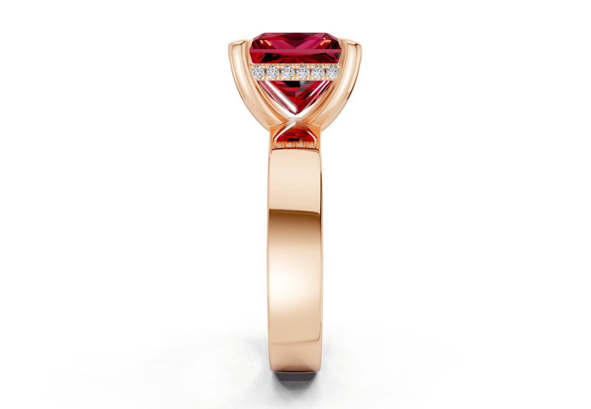 Echo Ruby Gemstone Solitaire Princess Cut 4mm Engagement Ring