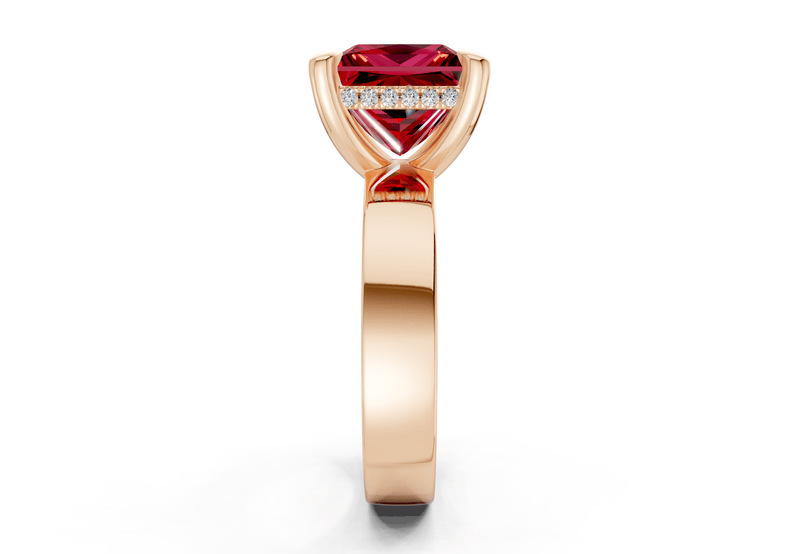 Echo Ruby Gemstone Solitaire Princess Cut 4mm Engagement Ring - Ring Premier