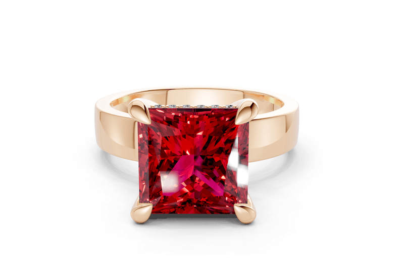 Echo Ruby Gemstone Solitaire Princess Cut 4mm Engagement Ring - Ring Premier