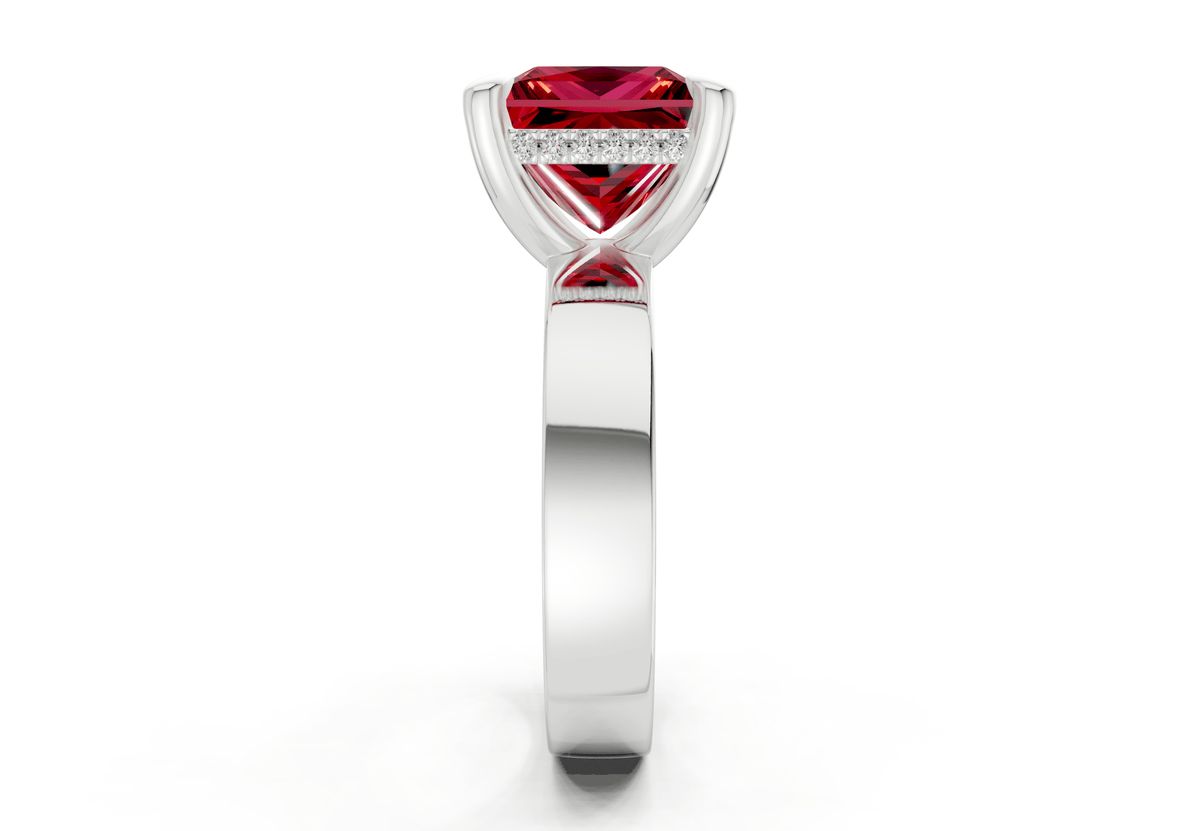 Echo Ruby Gemstone Solitaire Princess Cut 4mm Engagement Ring