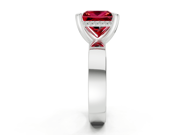 Echo Ruby Gemstone Solitaire Princess Cut 4mm Engagement Ring - Ring Premier