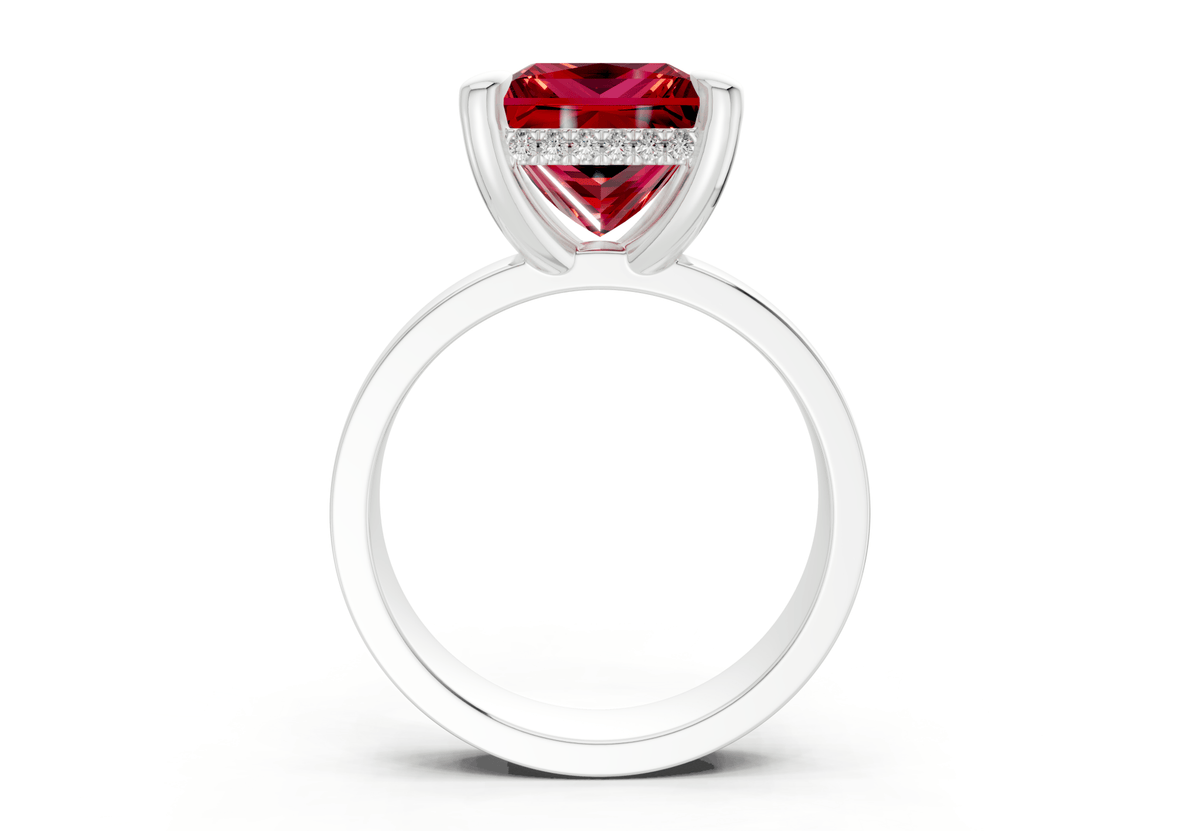 Echo Ruby Gemstone Solitaire Princess Cut 4mm Engagement Ring