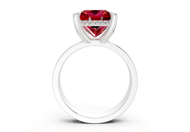 Echo Ruby Gemstone Solitaire Princess Cut 4mm Engagement Ring - Ring Premier
