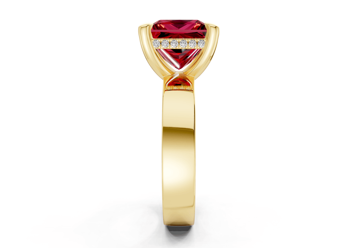 Echo Ruby Gemstone Solitaire Princess Cut 4mm Engagement Ring