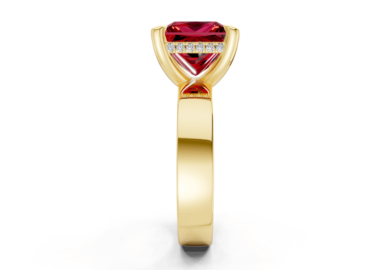 Echo Ruby Gemstone Solitaire Princess Cut 4mm Engagement Ring - Ring Premier