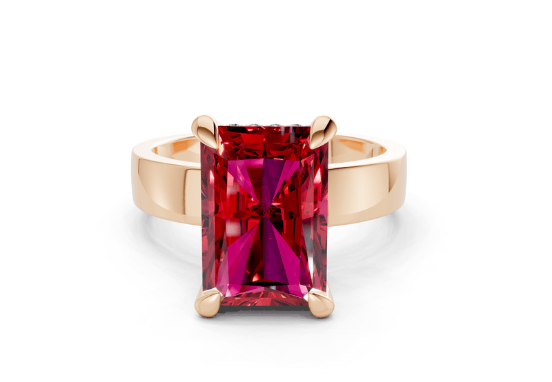 Echo Ruby Gemstone Solitaire Radiant Cut 4mm Engagement Ring - Ring Premier