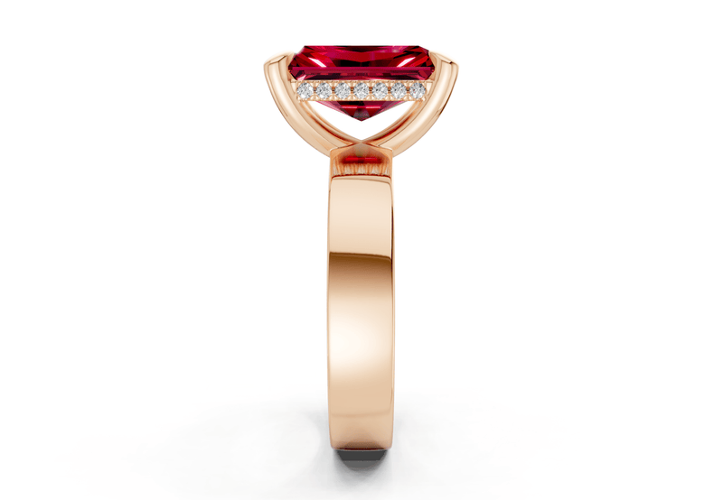 Echo Ruby Gemstone Solitaire Radiant Cut 4mm Engagement Ring - Ring Premier