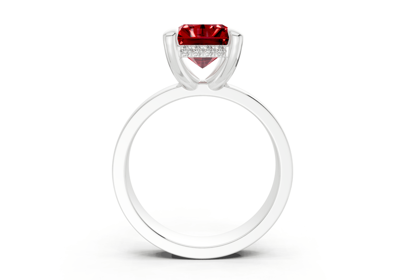Echo Ruby Gemstone Solitaire Radiant Cut 4mm Engagement Ring - Ring Premier