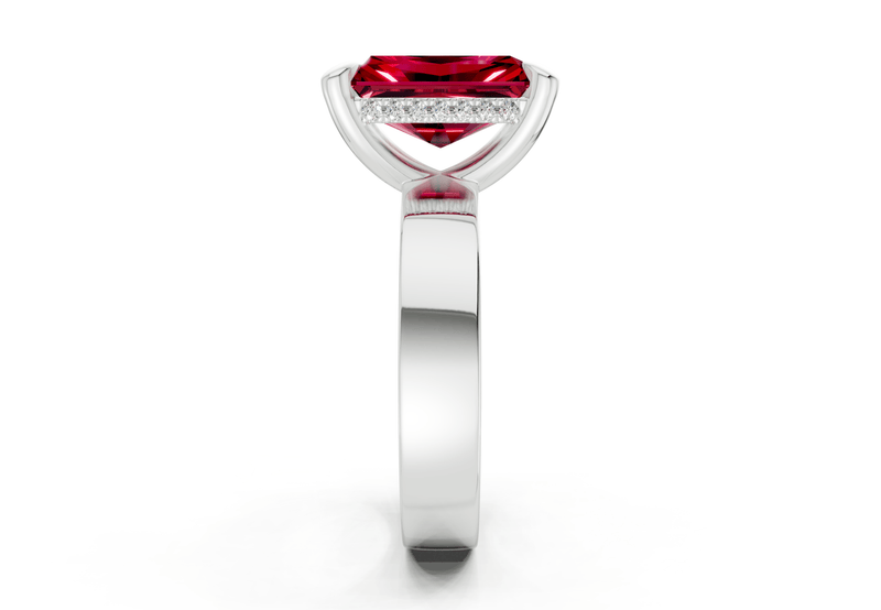 Echo Ruby Gemstone Solitaire Radiant Cut 4mm Engagement Ring - Ring Premier