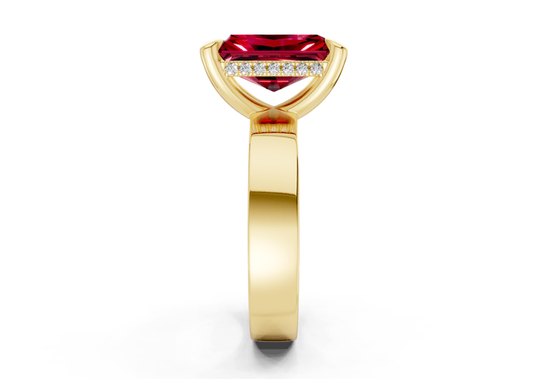 Echo Ruby Gemstone Solitaire Radiant Cut 4mm Engagement Ring - Ring Premier