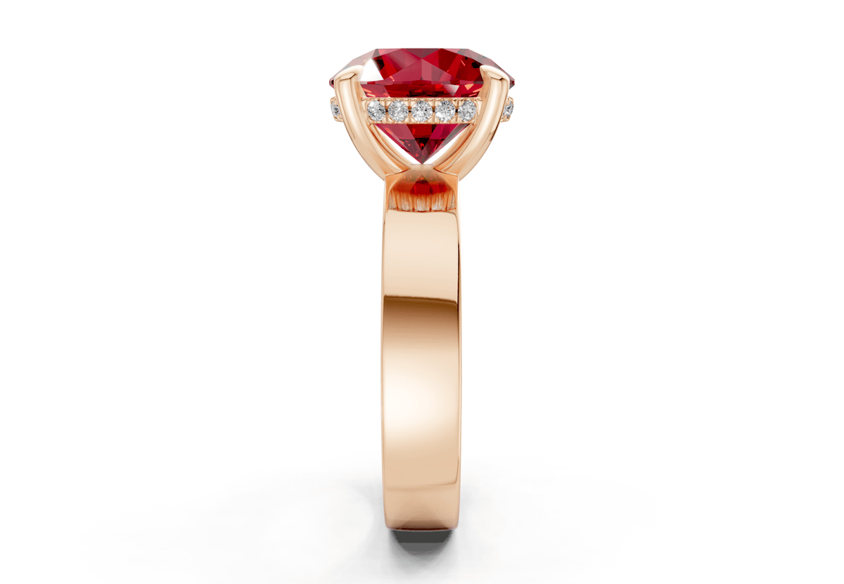 Echo Ruby Gemstone Solitaire Round Cut 4mm Engagement Ring
