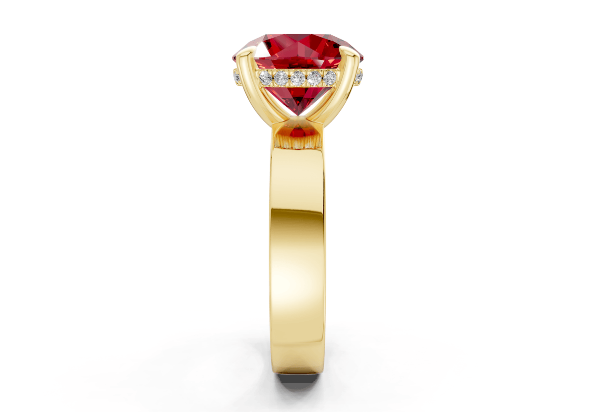 Echo Ruby Gemstone Solitaire Round Cut 4mm Engagement Ring