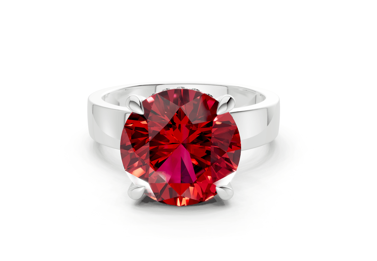 Echo Ruby Gemstone Solitaire Round Cut 4mm Engagement Ring