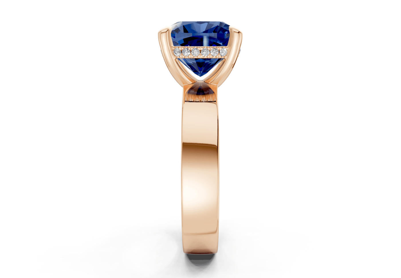 Echo Sapphire Gemstone Solitaire Cushion Squareuare Cut 4mm Engagement Ring