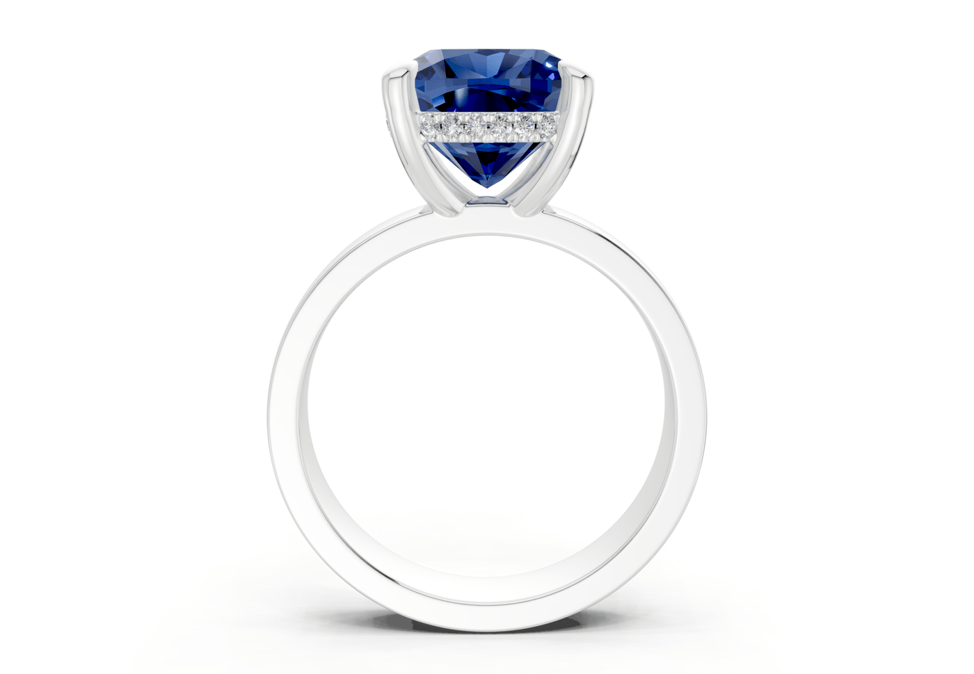 Echo Sapphire Gemstone Solitaire Cushion Squareuare Cut 4mm Engagement Ring