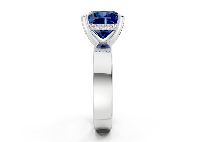 Echo Sapphire Gemstone Solitaire Cushion Squareuare Cut 4mm Engagement Ring - Ring Premier