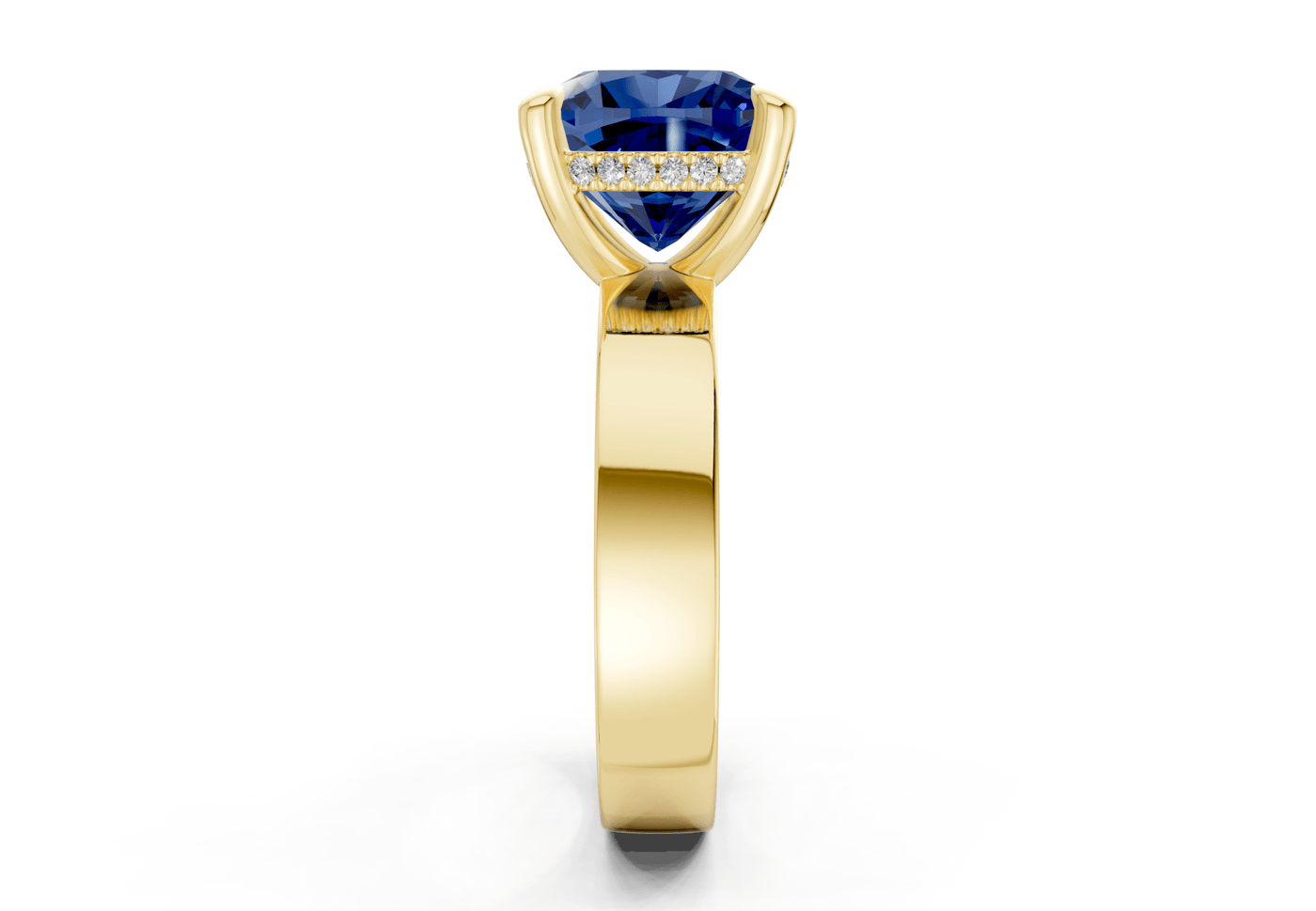 Echo Sapphire Gemstone Solitaire Cushion Squareuare Cut 4mm Engagement Ring