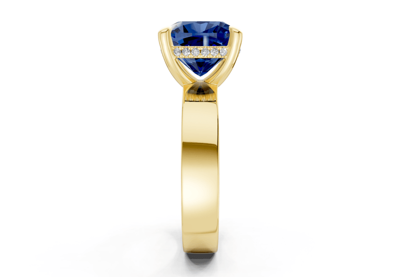 Echo Sapphire Gemstone Solitaire Cushion Squareuare Cut 4mm Engagement Ring - Ring Premier