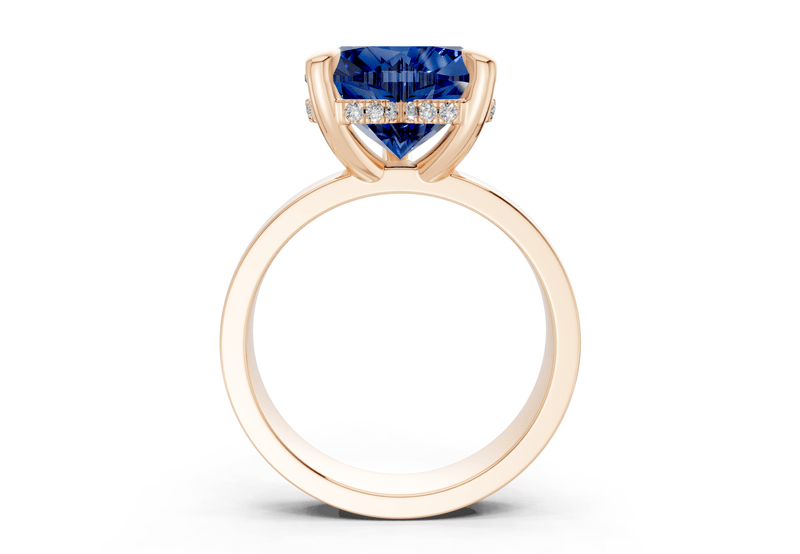 Echo Sapphire Gemstone Solitaire Heart Cut 4mm Engagement Ring - Ring Premier